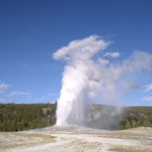 Old Faithful erupts - Yellowstone National park -