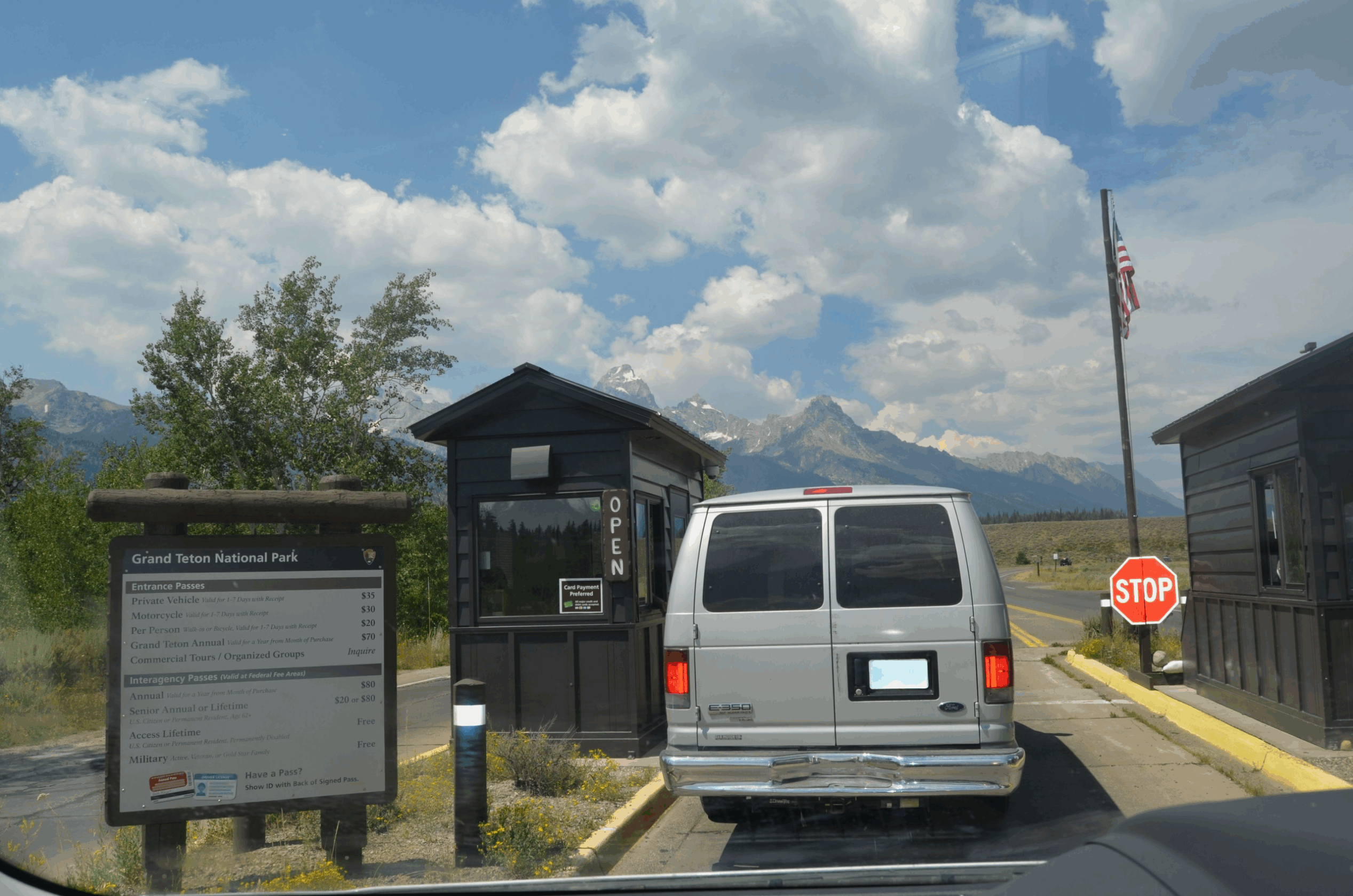 Moose Junction entrance to Grand Teton National Park and Teton national Park